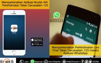 Talian Darussalam 123 perkenal ‘Live Chat’ dan ‘Mobile App’